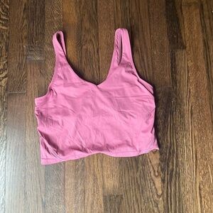 Amazon pink cropped tank with built in bra